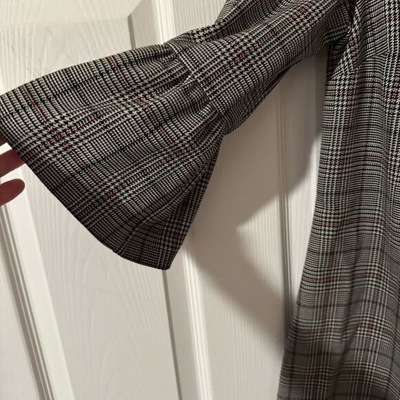 Zara Woman Plaid Short Ruffle Sleeve Dress - Small - Picture 2 of 8